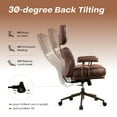 thumbnail image 6 of Toject Ergonomic Office Chair, High Back Comfy Home Office Chair with Lumbar Support, Mid-Century Modern Computer Executive Desk Chair with Thickened Cushions (Suede Leather, Dark Brown), 6 of 8