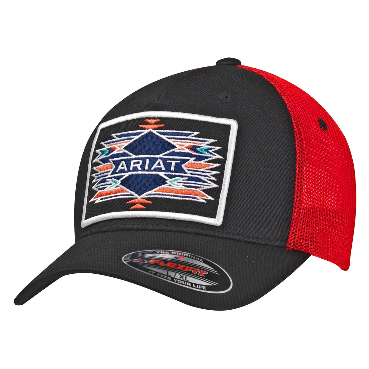 Ariat Ariat Men's Aztec Patch Flexfit Mesh Ball Cap Hat (Small/Medium