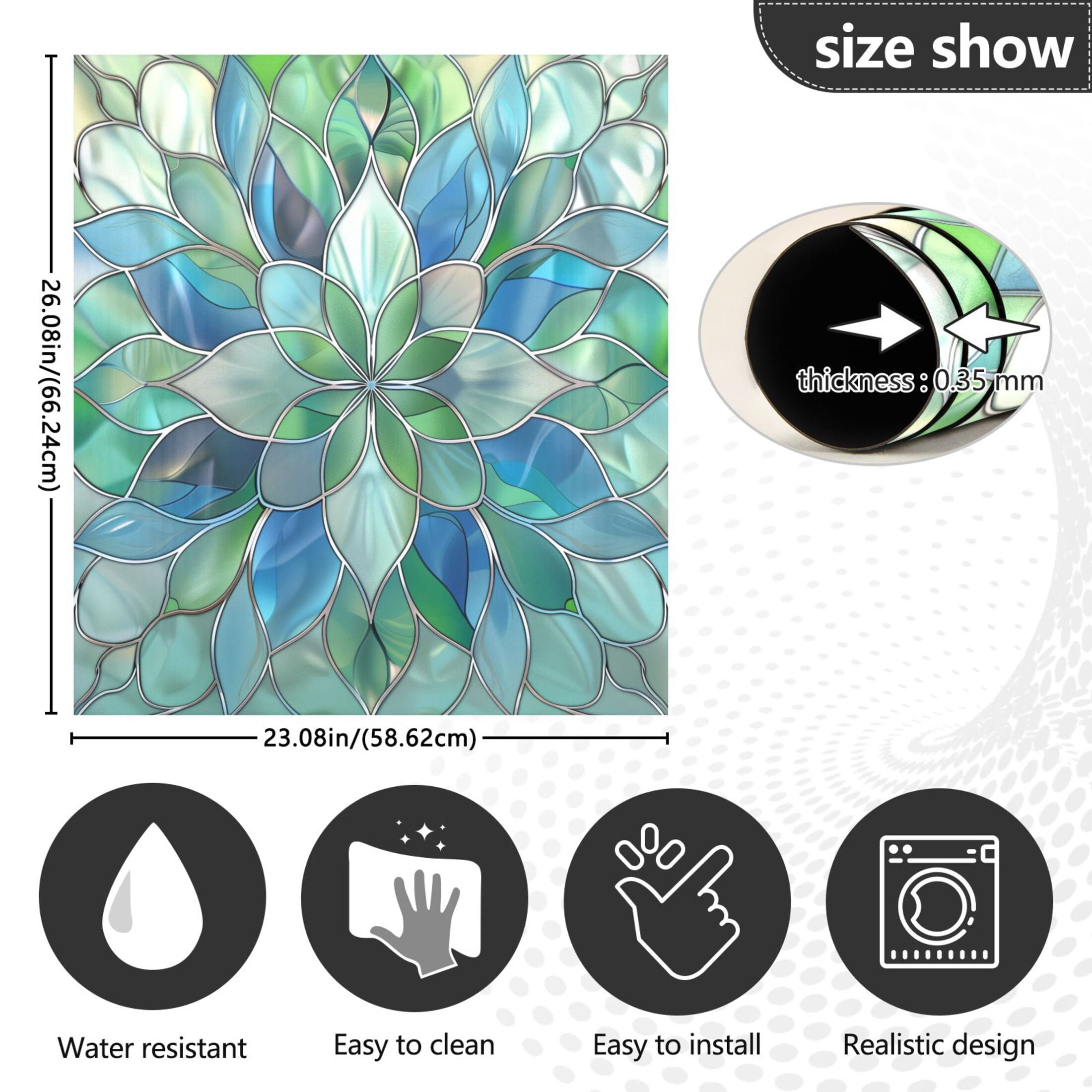 Ryvnso 3d Abstract Floral Dishwasher Magnetic Refrigerator Magnet Cover Kitchen Home Decorative 23"x26"