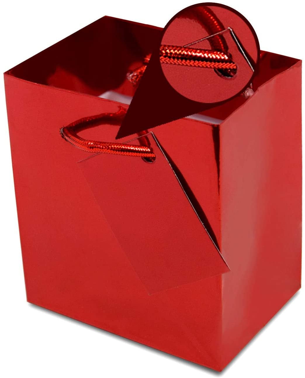 Small Glossy Red Paper Bags - Case of 100