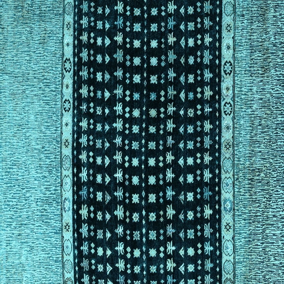 Ahgly Company Indoor Square Abstract Light Blue Modern Area Rugs, 8' Square