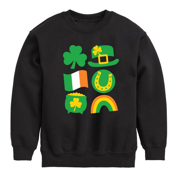Instant Message - St. Patrick's Day Icon - Toddler & Youth Crewneck Fleece Sweatshirt