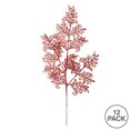 thumbnail image 3 of Vickerman 22" Red Glitter Lace Holly Leaf Artificial Christmas Spray. Includes 12 sprays per pack., 3 of 3