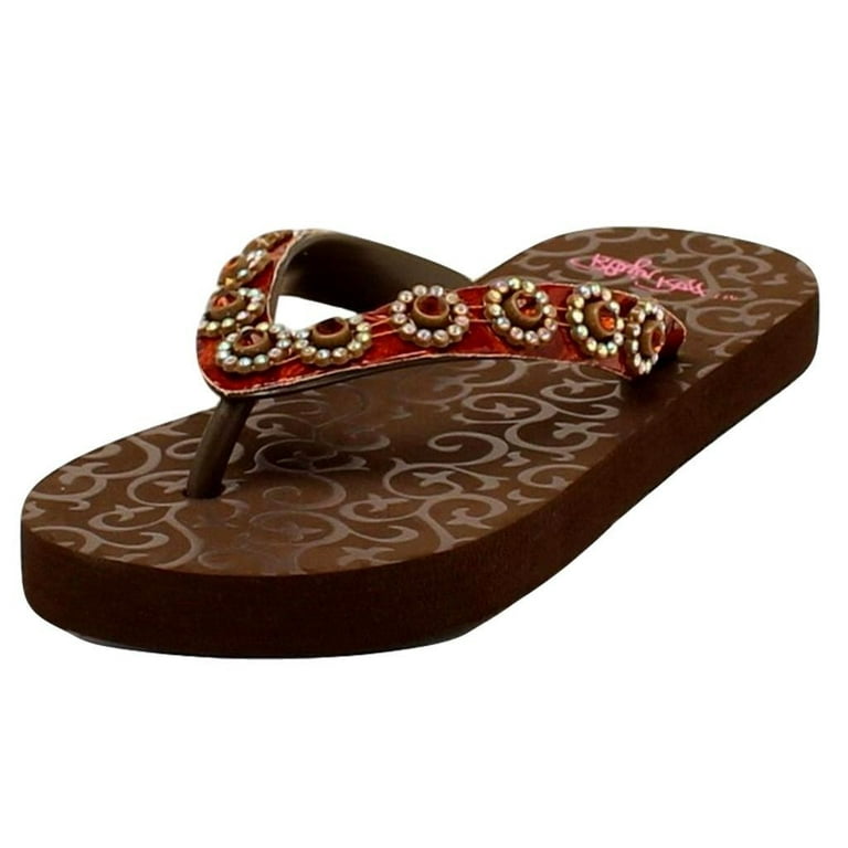 Blazin Roxx Western Shoes Girls Kid Marissa Flip Flops Brown 42090 Walmart