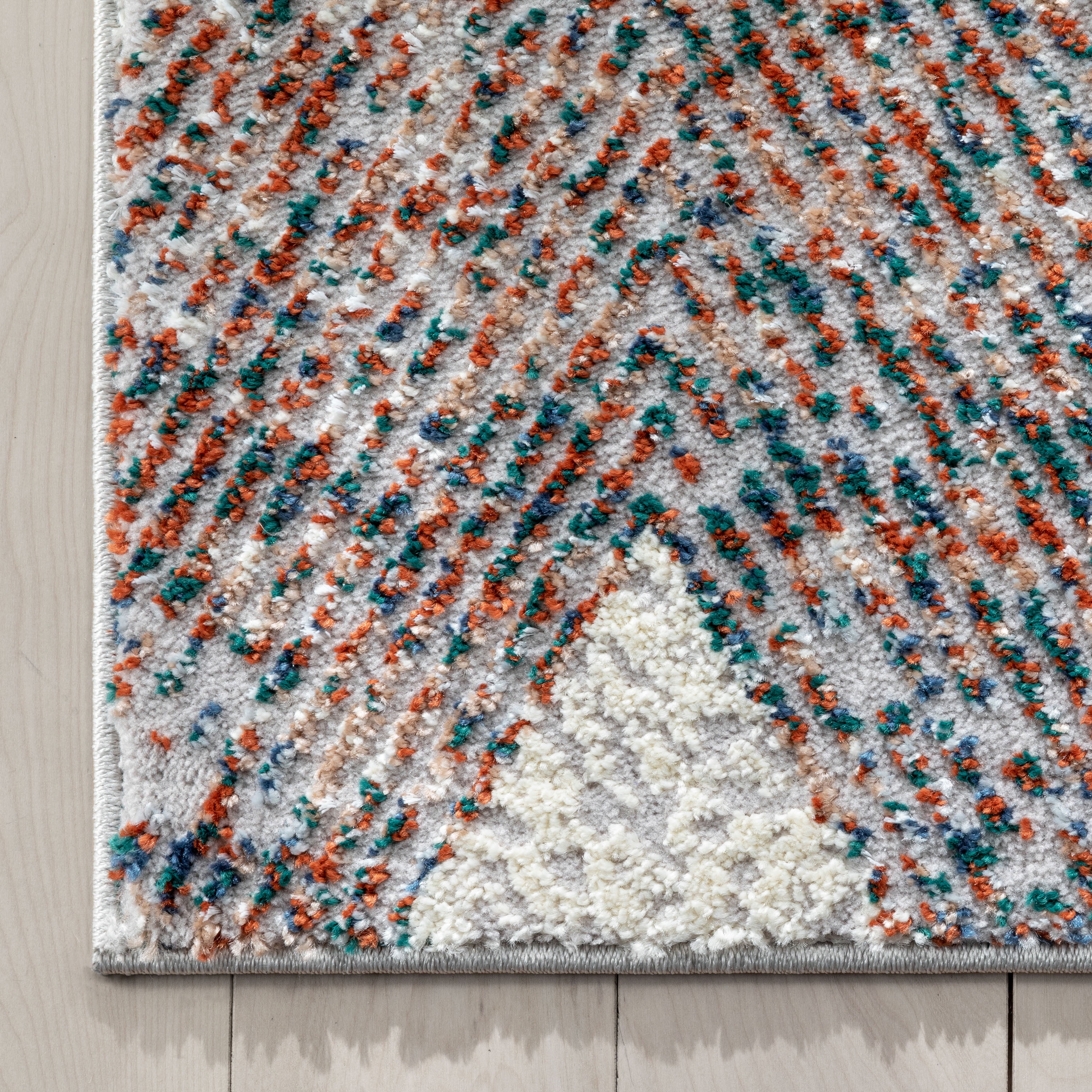 Well Woven Leona Area Rug, 9' x 7', Geometric pattern in contemporary colors, Super soft-textured yarn, Easy to clean