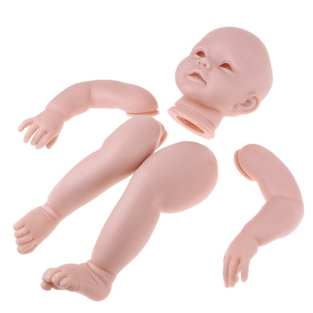 Kit de Muñecas Reborn de Silicona de Vinilo Suave Sin Pintar, Moldes en Blanco, Que Incluyen Cabeza, Piernas, Brazos, Tamaño Terminado 28 Pulgadas Sunnimix Kits renacidos sin pintar