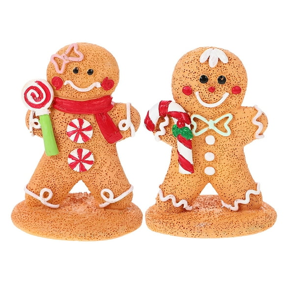 MOVTOTOP Gingerbread Man Ornament Resin Small Signs Multi 7.0x5.0x3.5in 2Pcs
