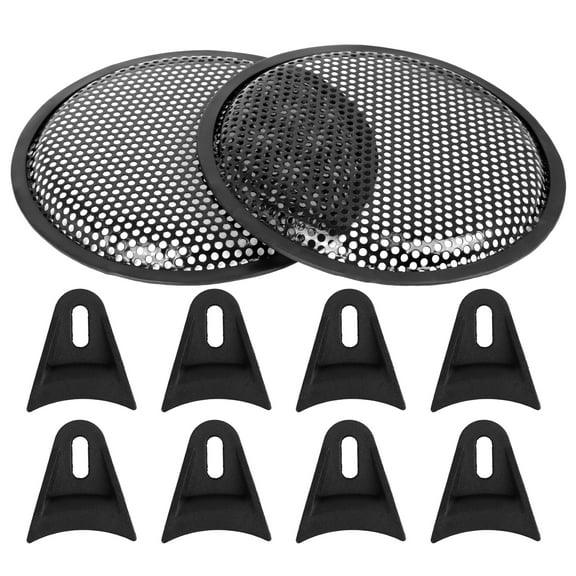 8 Inch Car Audio Speaker Sub Woofer Subwoofer Metal Black Waffle Grill Cover Guard with Clips 2 Pcs