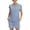 Sky Blue, variant on Two Piece Sets for Women Crew Neck Cap Sleeve Casual T Shirts Drawstring Waist Loose Fit Summer Short Sets with Pockets Black L