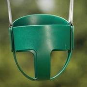 Swing-N-Slide Vinyl Full Bucket Toddler Swing for Backyard Swing Sets - Green with Green Coated Chains