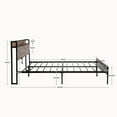 Black Full Metal Bed Frame, Rustic Bed Base with 12 Inches of Vertical