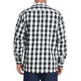 thumbnail image 3 of Camisas de manga larga ajustadas de botones con bolsillo de colores contrastantes para hombres INSPIRE CHIC 2XL Negro Blanco, 3 of 7