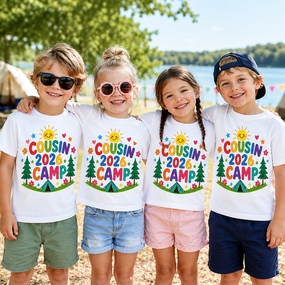 Cousin Camp Shirt, Custom Matching Family Shirts, Colorful Summer Camp Outfit, Family Reunion Shirt, Cousin Crew Making Memories Gift