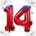 thumbnail image 1 of Globos de aluminio Laackys con diseño de araña, número 40 cm, para fiestas, 1 of 7