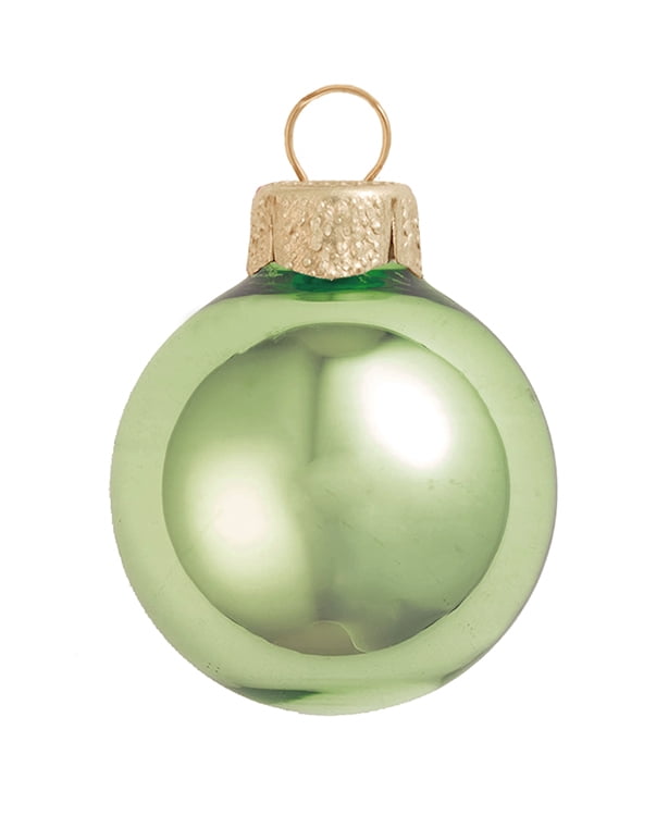 2ct Shiny Lime Green Glass Ball Christmas Ornaments 6 ...