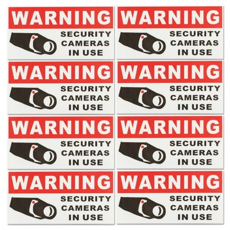 Home Security Stickers - 8pcs Vinyl CCTV Video Surveillance Security Camera Sticker Security Burglar Alarm Warning Sticker Sign Decal Self Adhesive Home Office Work School Business Indoor Outdoor MATCC US