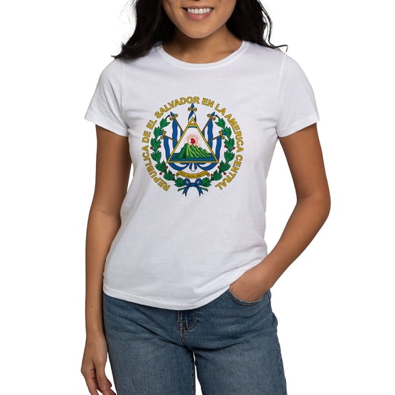 CafePress - Elsalvador_Coa_Black1 T Shirt - Women's Classic T-Shirt