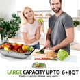 thumbnail image 6 of JUNCRAFT Stainless Steel Colander Set of 2, 6Qt and 8Qt Over the Sink Colander Large Capacity Strainer Basket with Extendable Rubber Grip Handles Home Kitchen Essentials, 6 of 8
