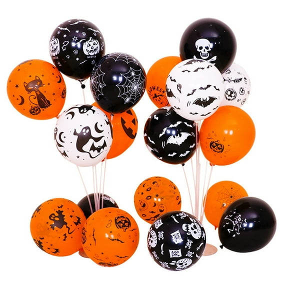 Michellecmm  Halloween Balloons Bat Pumpkin Skull Print Latex Balloons Party Favors