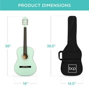 Best Choice Products 38in Beginner Acoustic Guitar Starter Kit w/ Gig Bag, Strap, Extra Strings - SoCal Green