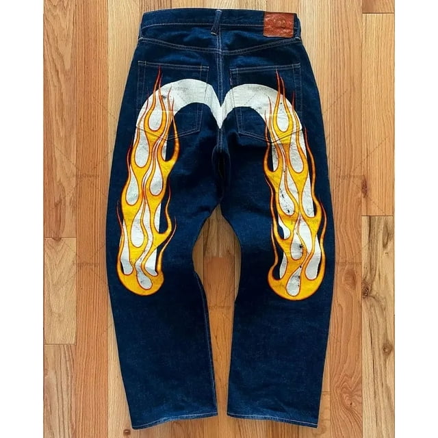 Pantalones vaqueros góticos para mujer, ropa de calle Retro Y2K, color negro, Cargo, Punk, Vintage, Kpop, estampado, pierna ancha, otoño
