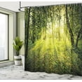 thumbnail image 5 of Ambesonne Forest Shower Curtain, Scenic Morning in Nature, 69"Wx84"L, Green, 5 of 5