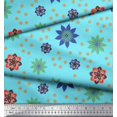 thumbnail image 3 of Soimoi Moss Georgette Fabric Colorful Flowers Clip Art Print Fabric by Yard 42 Inch Wide, 3 of 3