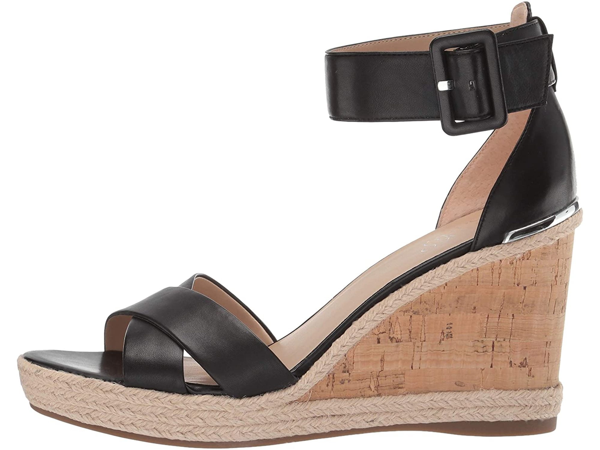 franco sarto black wedges