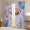thumbnail image 2 of jejeloiu Baketabll Game Blackout Curtains Set of 2 (52x84 Each),Sport Trophy Window Curtains,Rustic Plants Leaves Curtains and Drapes For Boys Kids,Microfiber Bedroom Decor, 2 of 6
