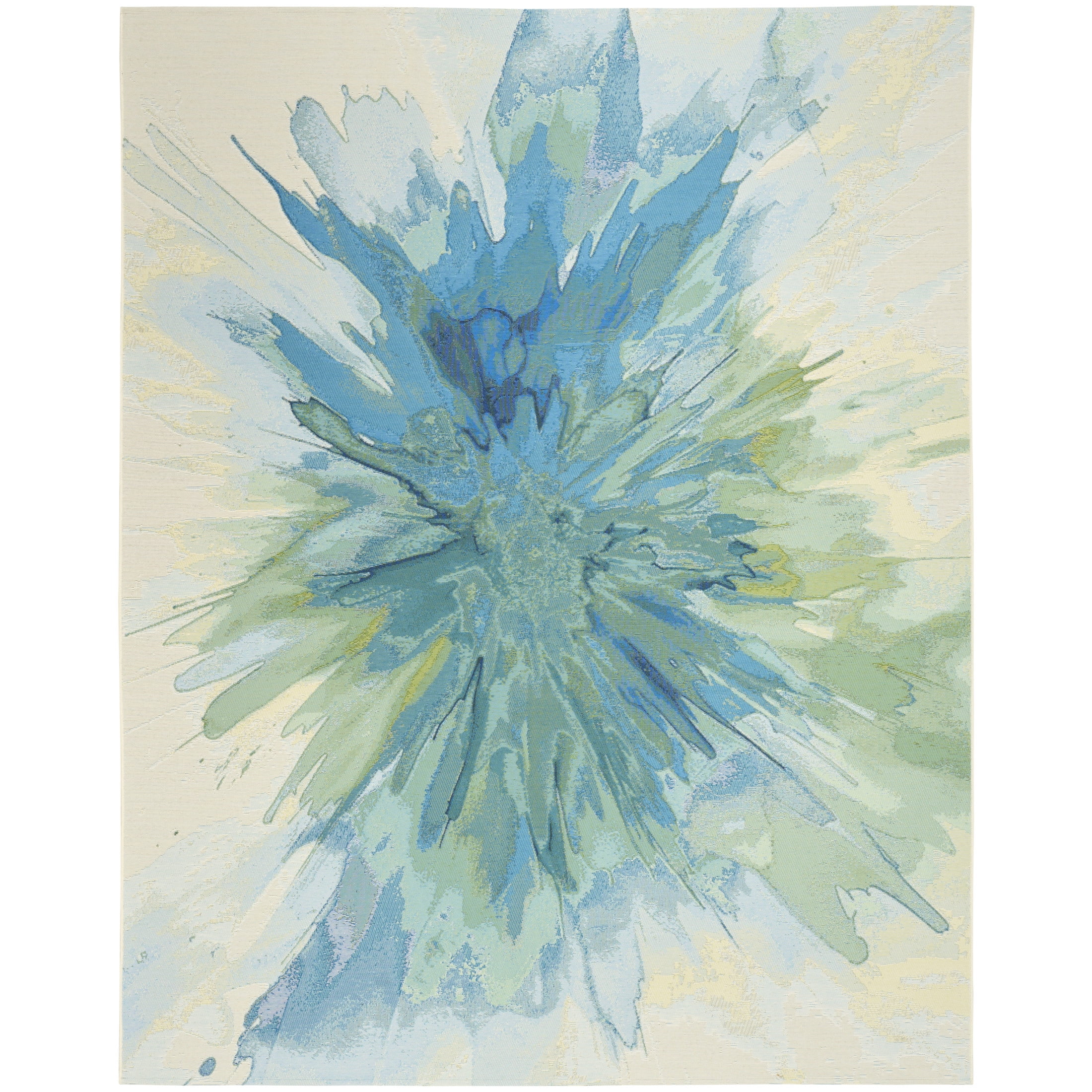Nourison Color Splash 7'10" x 9'10" Ivory Blue Modern Rug