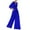 Blue, variant on Jumpsuits For Women Elegant Deep V Long Sleeve High Waist Wide Leg Trousers Summer Rompers For Women 2023
