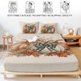 thumbnail image 5 of Twin XL Size Fitted Sheet Set - Orange Grey Pumpkins Fall 2 Piece Bedding Sets 16" Deep Pocket Fitted Sheet with 1 Pillowcases, Thanksgiving Rustic Brushed Microfiber Hotel Luxury Bed Sheets, 5 of 9