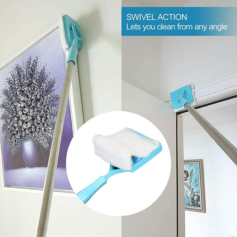 Baseboard Cleaner Tool with Handle No-Bending Mop with 2 Cleaning Pads  Adjustable Detachable Bathroom Cleaning Tool 