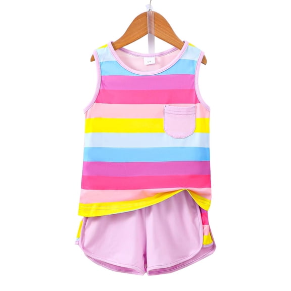 KIMI BEAR 3T Toddler Girls Outfit Set 4T Child Summer Clothes Ruffle Short Sleeves Pullover Top Solid Color Shorts Drawstring 2PCS Clothing Green