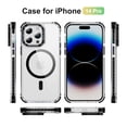 thumbnail image 2 of ShellTech for iPhone 14 Pro Max Case with Screen Protector Compatible,Military-Grade Drop TestedShockproof Slim Fit Magnetic Crystal Cover,Black, 2 of 9