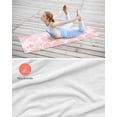 thumbnail image 4 of Coastal Pink Yoga Towel for Hot Yoga Non Slip, Ocean Coral Starfish Shell Modern Sea Yoga Mat Towel Absorbent Yoga Sweat Towels Microfiber Hot Yoga Blanket for Bikram Pilates 26"x70", 4 of 7