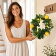 thumbnail image 4 of Nkmbld Artificial Wreath Decor, Artificial Hanging Lemon Wreath for All Year Round Indoor Outdoor Farmhouse Home Porch Wall Window Decor, 4 of 8