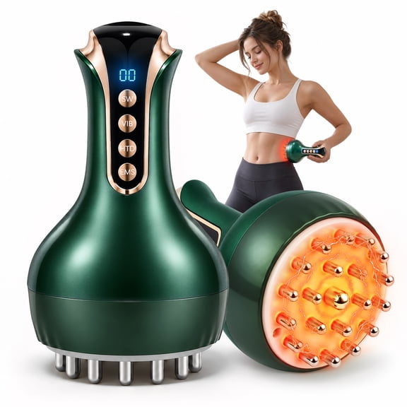 Rechargeable Handheld Lymphatic Drainage Massager with Gentle Warming & Vibration, Portable Body Massage Device for Legs, Arms & More