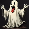thumbnail image 3 of CafePress - Ghost With A Funny Face - Men's Dark Loose Fit Cotton Pajama Set, 3 of 7