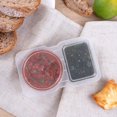 thumbnail image 3 of Visland Sauce Containers Set Double Compartment Condiment Container with Lids Forks Mini Plastic Snack Containers Dishwasher Safe to Go Snack Container, 3 of 8