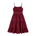 thumbnail image 7 of Summer Dresses for Women Women's Sleeveless Square Neck Tiered Ruffle Smocked Waist Casual Summer Dress Spaghetti Strap Sleeveless Mini Solid M, 7 of 7