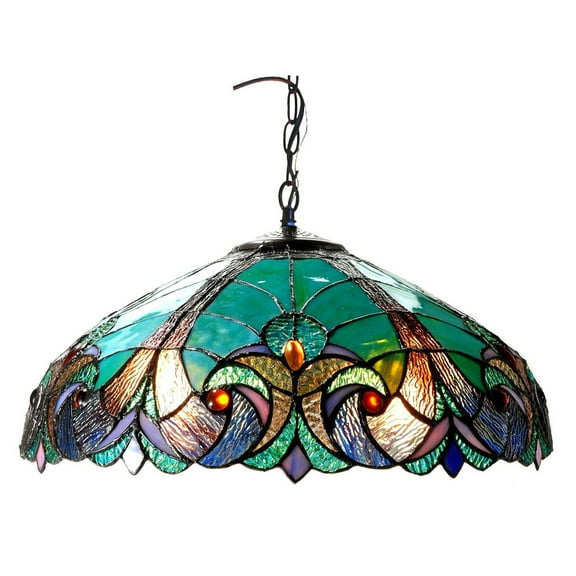 CHLOE Lighting LIAISON Tiffany-style 2 Light 18"Victorian Ceiling Pendent Shade