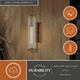 thumbnail image 4 of Morgan Park 20 in. H 1-Light Warm Brass Dusk to Dawn Modern Outdoor Wall Sconce with Clear Seeded Glass Shade, Steel Frame, LED Compatible, Use for Exterior Porch Patio Front Door or Garage, 4 of 10