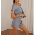 thumbnail image 5 of Richie House Pajamas Sets Short Sleeve Sleepwear Womens V-neck PJ Set Night RHW2925-D-L, 5 of 7
