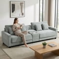 thumbnail image 4 of RIAFUN 111.8" Modular Sectional Sofa, 4-Seat Oversized Corduroy Couch with Storage Box, USB/Type-C Port & 2 Cup Holders for Living Room, Gray, 4 of 5
