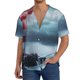 thumbnail image 1 of Fotbe Lighthouse in a Stormy Sea Camisa Estampada de Manga Corta para Hombre, Casual de Verano, Estilo Playero, Sin Arrugas-Medium, 1 of 5