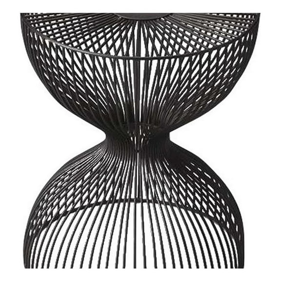 Maklaine Modern / Contemporary Iron Cage Bunching Table in Black