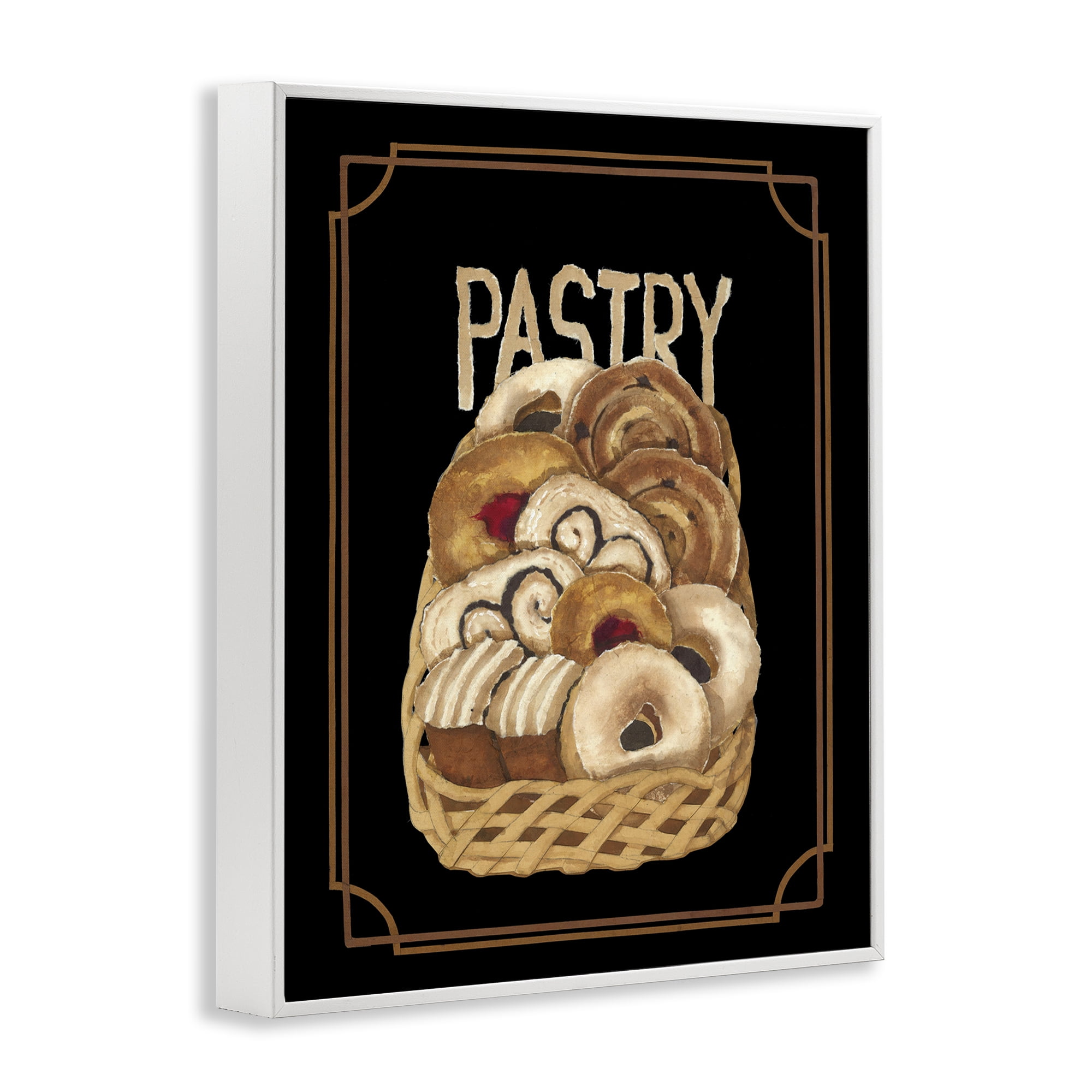 Stupell Industries Traditional Pasty Basket Food & Beverage Painting White Framed Art Print Wall Art, 11 x 14