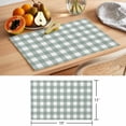 thumbnail image 6 of Green Farmhouse Placemats Set of 6 Buffalo Plaid Check Lattice White Grid Place Mats Indoor Wipeable Table Mats Washable Cloth Dining Table Placemats for Kitchen Holiday Party Home Decor 13x19 Inch, 6 of 9