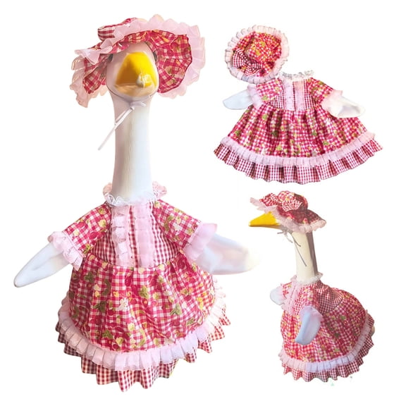 23 Inch Festive Goose Decor Outfit, Multicolor Seasonal Goose Costume, Waterproof Fade-Proof Seasonal Cover, Outdoor Porch Lawn Ornament for Easter Christmas Thanksgiving(E)